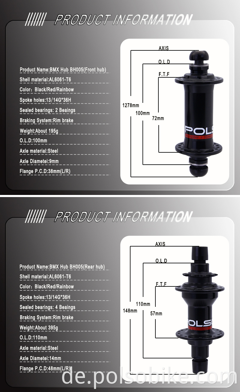 BMX HUB WITH 4 NBK BEARING